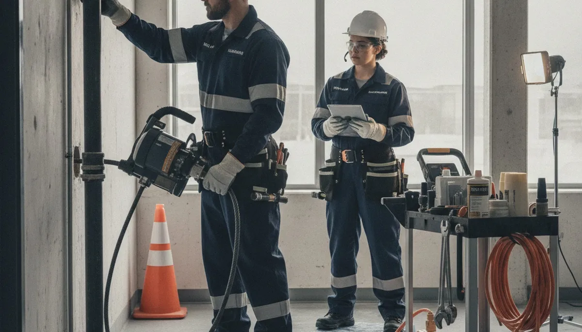 Emergency plumber repairing a leak in Greenville, NC for urgent home plumbing service