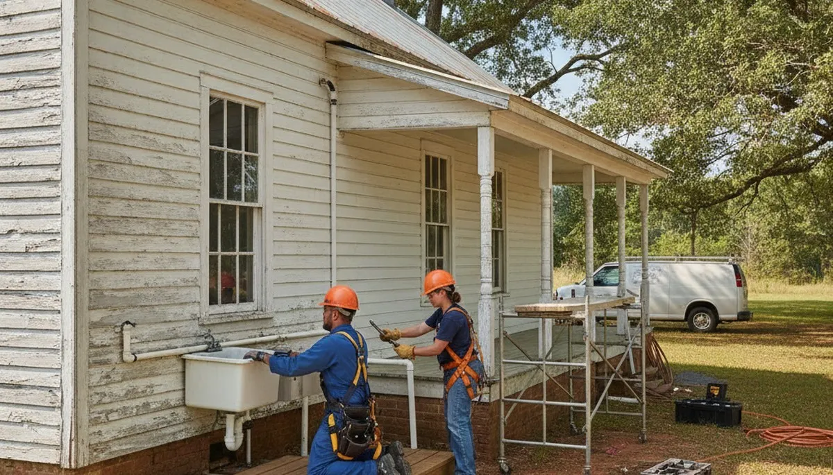 Greenville, NC plumber repairing a residential pipe for emergency plumbing service