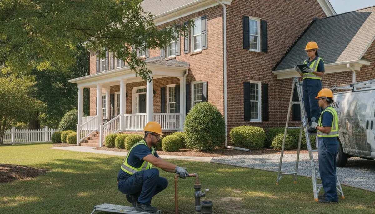 Plumber repairing a leak in Greenville, NC for local plumbing repair services