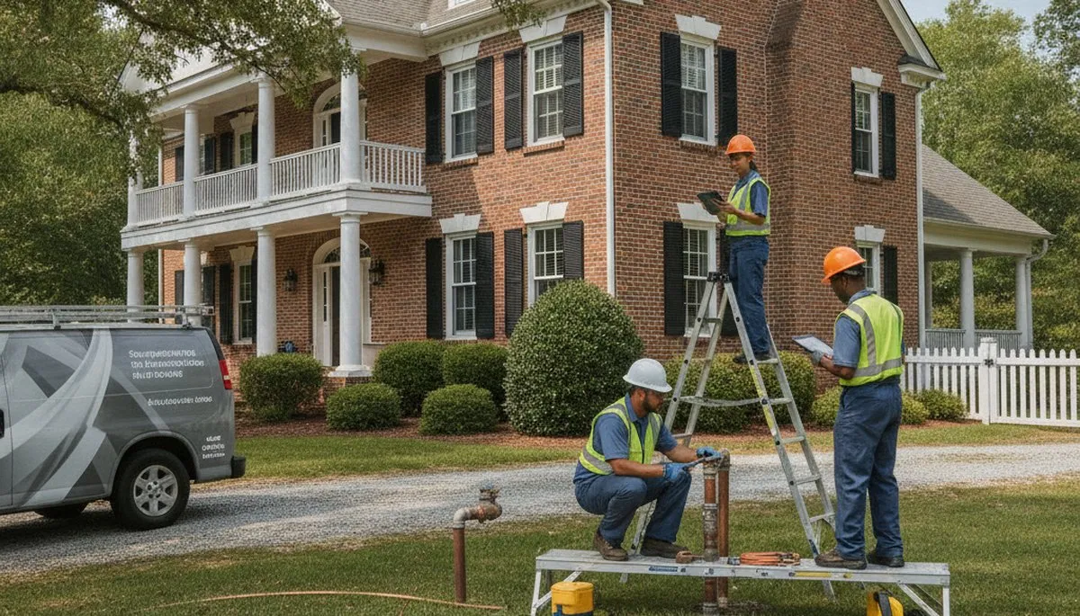 Plumber repairing plumbing in Greenville, NC for a local plumbing repair service