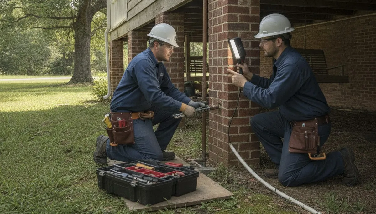 Greenville, NC plumber repairing a leak for local plumbing service
