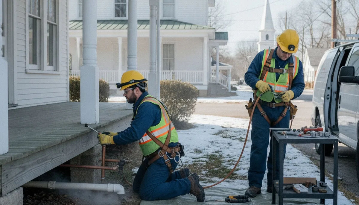 Professional plumber repairing a pipe in Greenville, NC for plumbing repair service