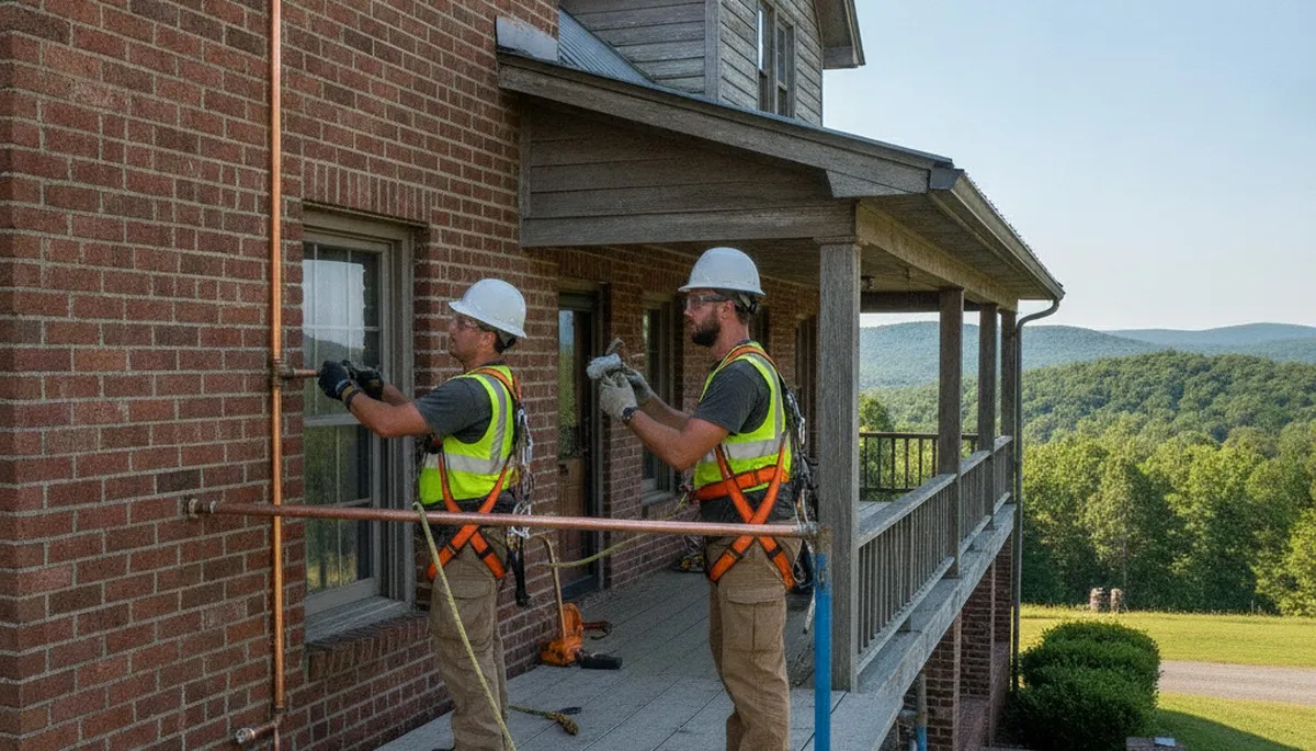 Plumber repairing pipe in Greenville, NC for plumbing repair service