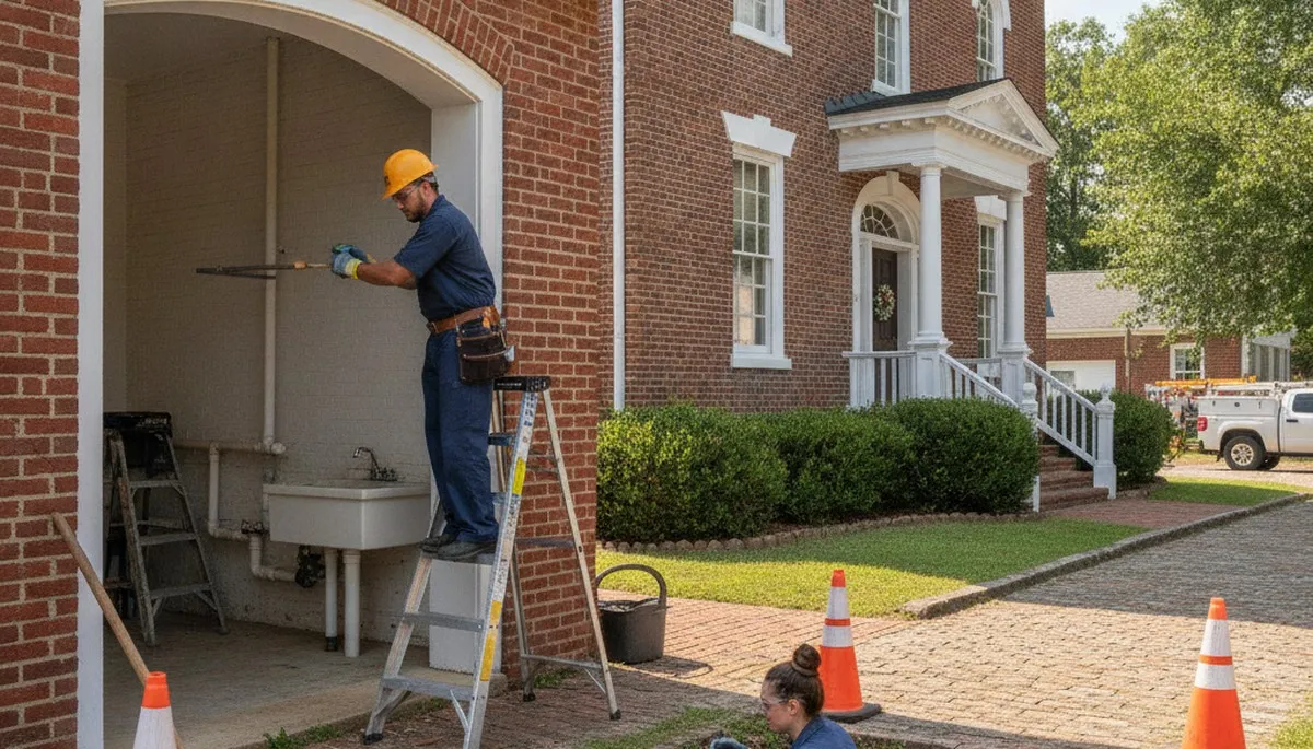 Greenville NC plumber repairing a leak for residential plumbing service