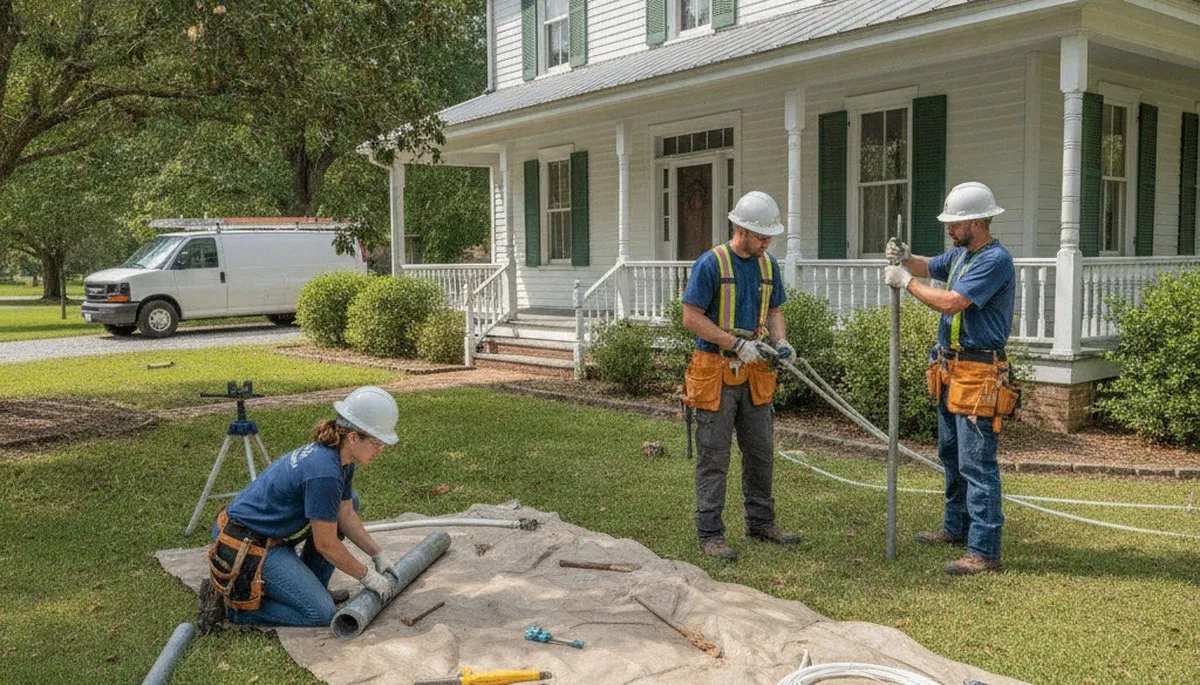 Greenville, NC plumber repairing a leaky pipe for a local plumbing service