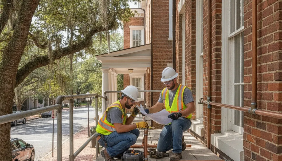 Plumber repairing a leak in Greenville, NC for residential plumbing service