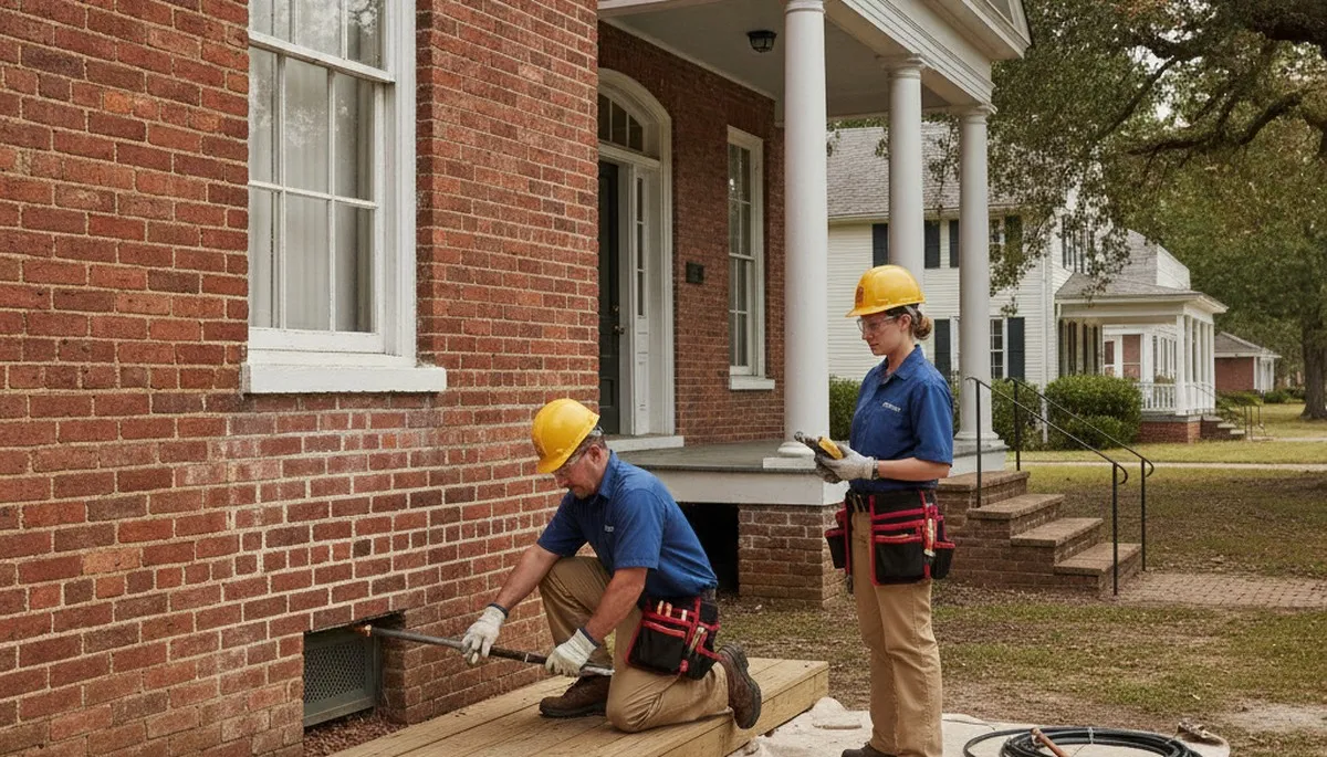 Greenville, NC plumber repairing a sink drain for residential plumbing service