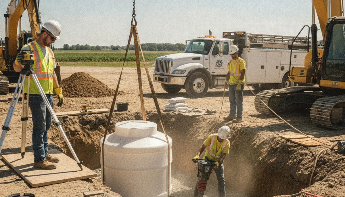 Septic tank installation service in Greenville, NC by On Call Plumbers