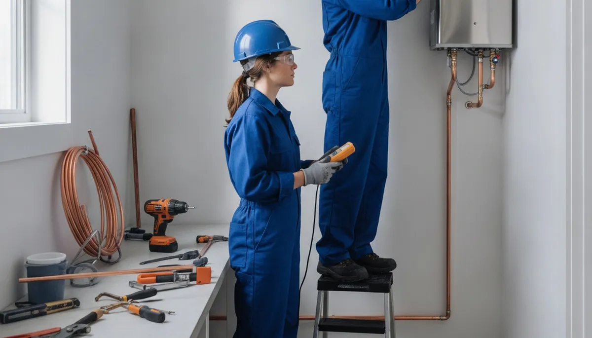 Tankless water heater installation in Greenville, NC by On Call Plumbers