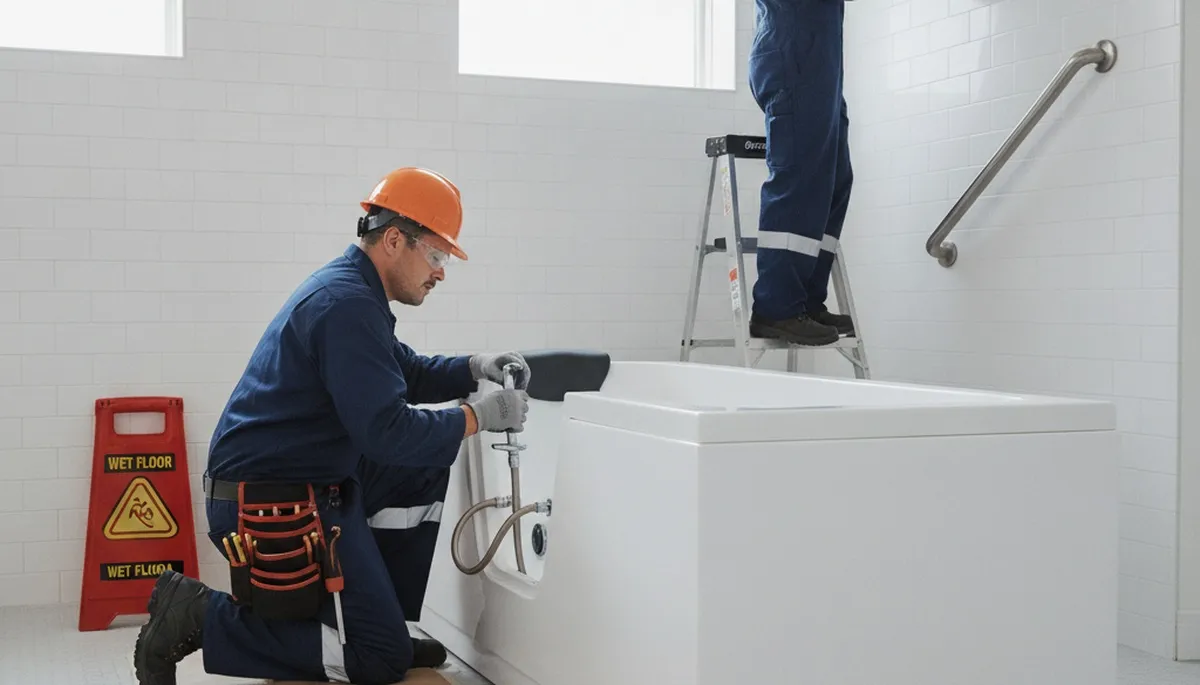 Walk-in tub installation for Greenville, NC homeowners by On Call Plumbers